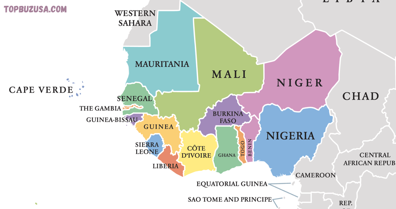 west africa map